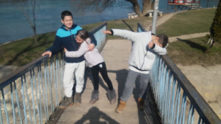 Friends by the river